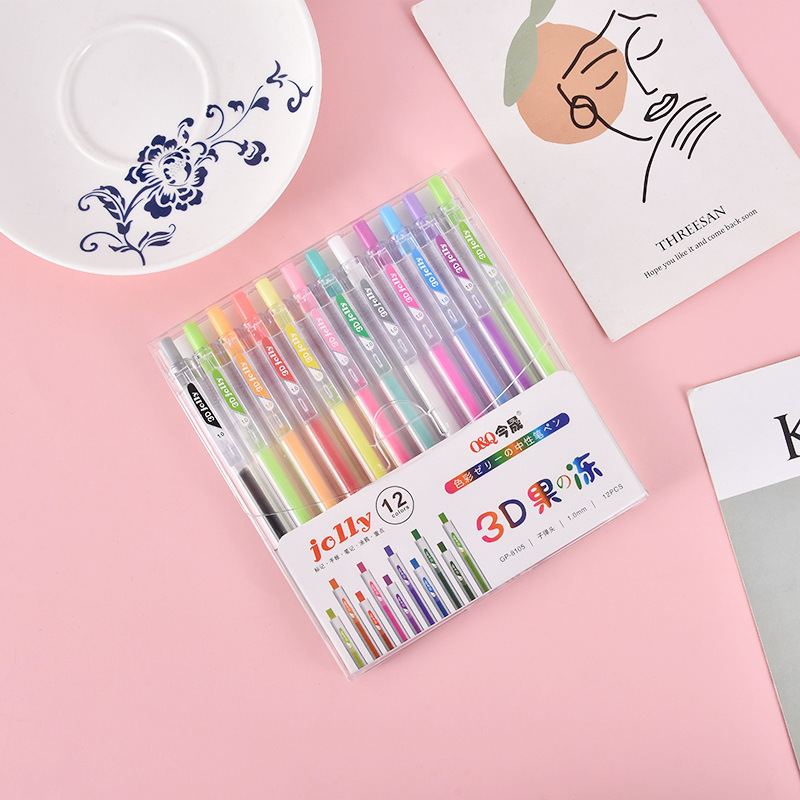 3D Three-dimensional Jelly Pen - Gel Ink Pen Set ulasan dan harga