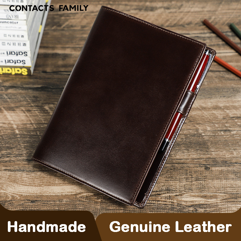Genuine Leather Handmade A5 La - Stationery Supply Business ulasan dan harga