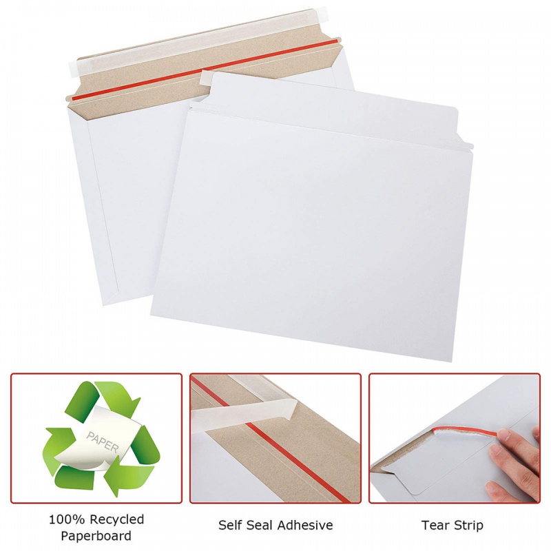 25Pcs White Rigid Mailers Stay - Letter Envelope Kraft ulasan dan harga