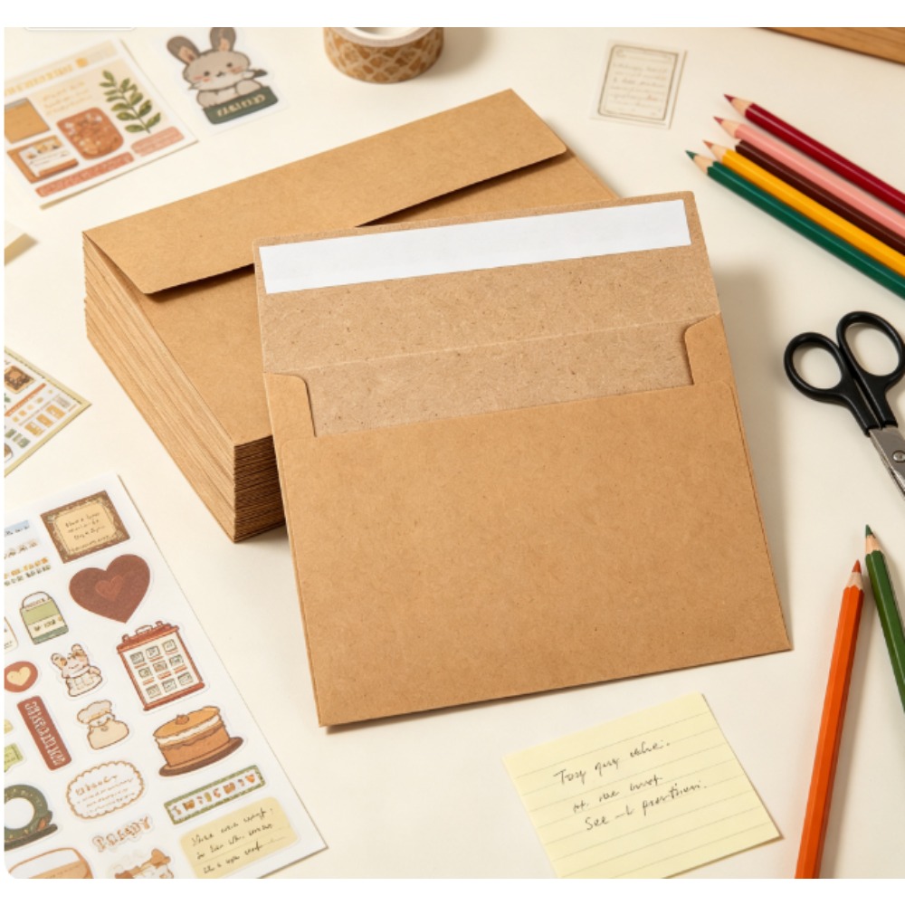 50-pack kraft paper envelopes  - Letter Envelope Kraft ulasan dan harga