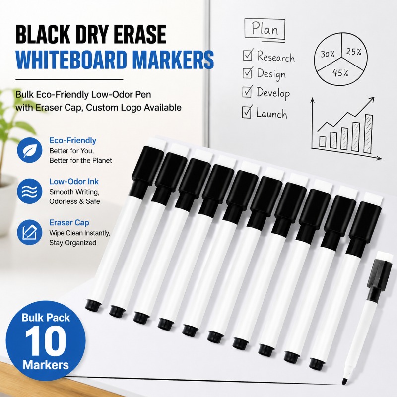 Black Erasable Whiteboard Mark - Whiteboard Marker Set ulasan dan harga