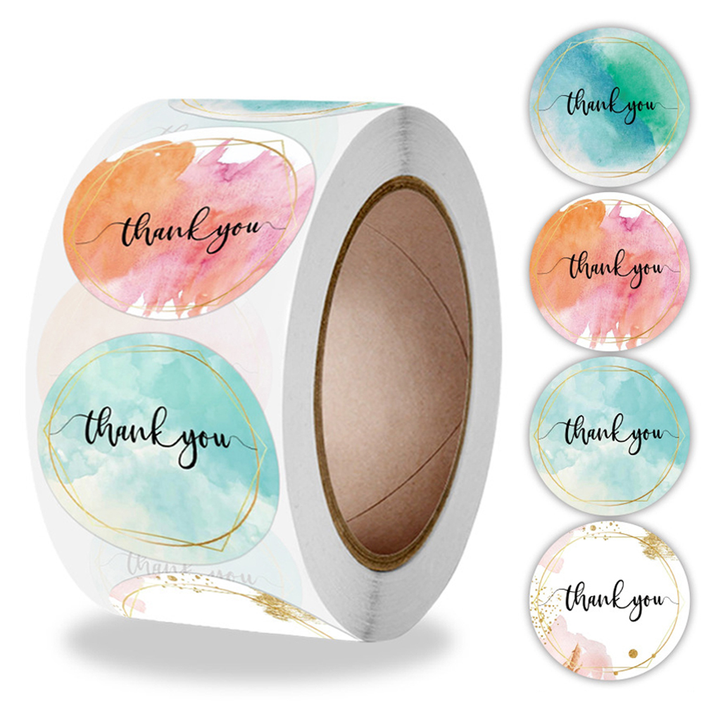 100-500 Pcs Thank You Stickers - Stationery Supply Business ulasan dan harga