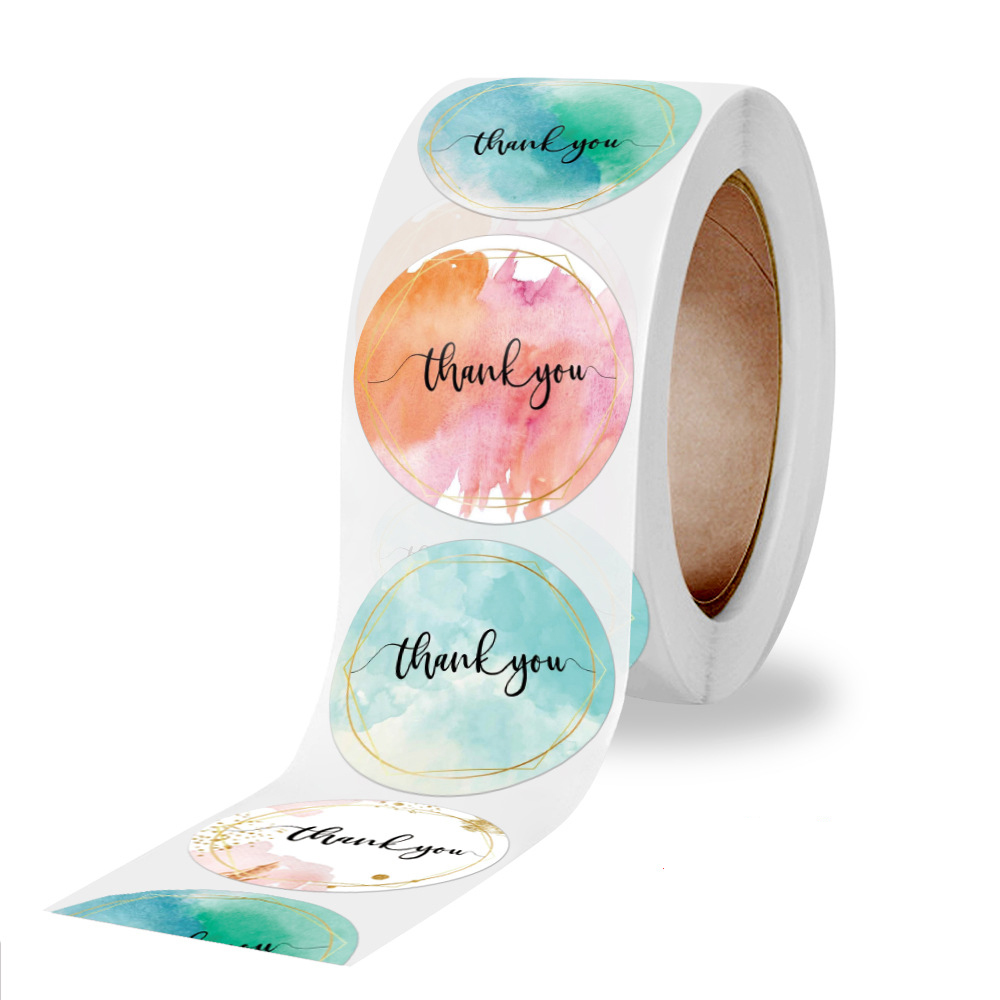100-500 Pcs Thank You Stickers - Stationery Supply Business ulasan dan harga